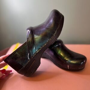 Dansko Shoes Clogs Nurse Blue Gray Shimmer w/ Insoles Size 41